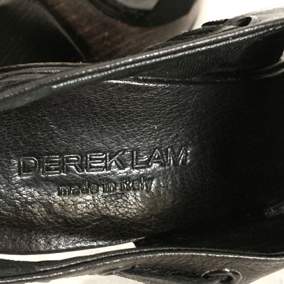 Derek Lam Genuine Leather Wedge Slingback Sandals - Black Size 37 - Picture 4 of 8